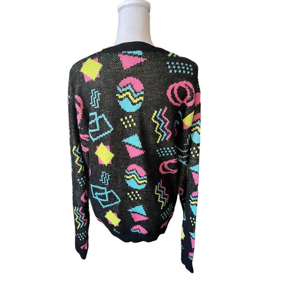Super massive 80s retro multicolor geometric sweater - Picture 4 of 6